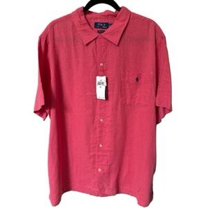 Polo Ralph Lauren Linen/Cotton 
Classic Fit Men’s Button Down Shirt Red XXL NWT